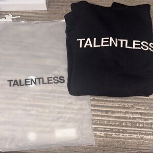 TALENTLESS Black Sweatshirt with White Logo